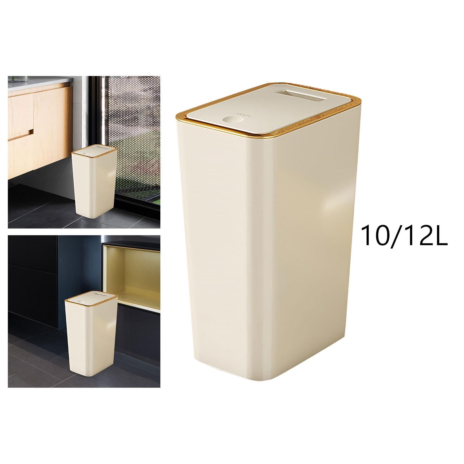 CLUB BOLLYWOOD® Slim Gare Can Bathroom Trash Can with Lid for Toilet Living Room Entryway 10L|Home & Garden | Household Supplies & Cleaning | Trash Cans & Wastebaskets|1 Trash Can 4