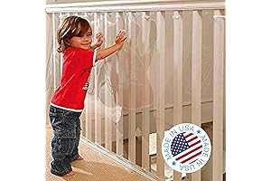 Kidkusion Indoor/Outdoor Clear Stair Railing Cover for Child and Pet Safety