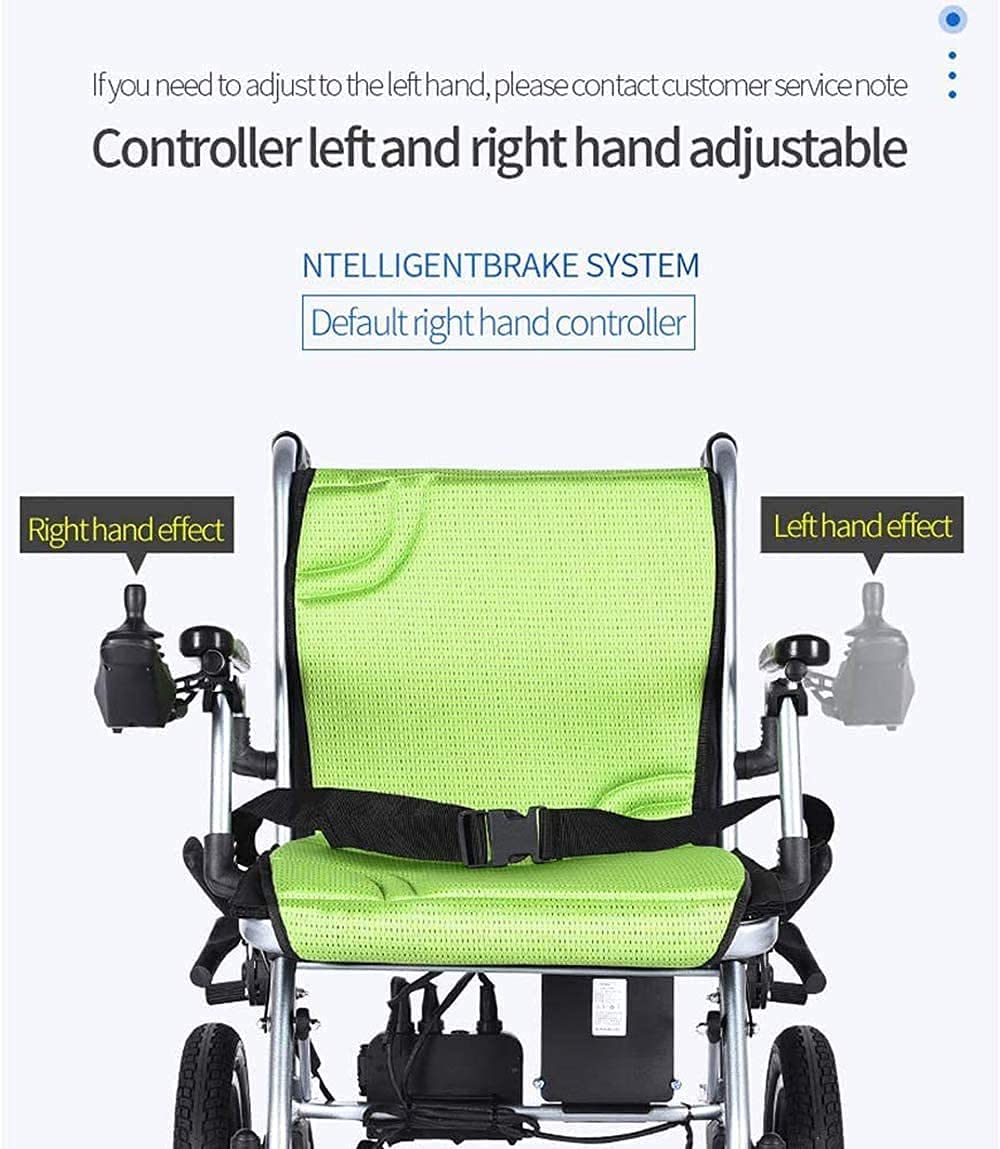 Ligero Plegable De Silla De Ruedas Eléctrica, De Doble Motor, Manual De Silla De Ruedas Eléctrica De Doble Propósito, Silla De Ruedas Plegable ​Ultra-Ligera De Aluminio,Controlador Dual,Air transport