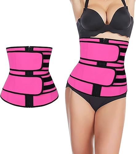 YUANGUNGUN Entrenador de cintura para mujeres y hombres, moldeador de cuerpo ajustable, reductor de cintura con doble banda para el vientre