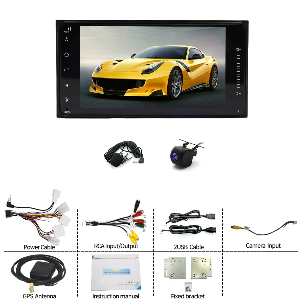 2+32G Android 13 Autoradio Stereo per Toyota RAV4 2000-2005 con Carplay Android Auto, 7 pollici Touch Screen Radio Lettore Multimediale con navigazione GPS FM Schermo diviso Bluetooth Wifi