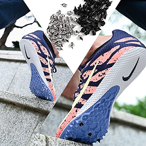 Image of 1 /4 Inch Track Spikes, 100 Pieces Steel Track Shoe Spikes Replacements and Spike Wrench for Sports Running Track Shoes