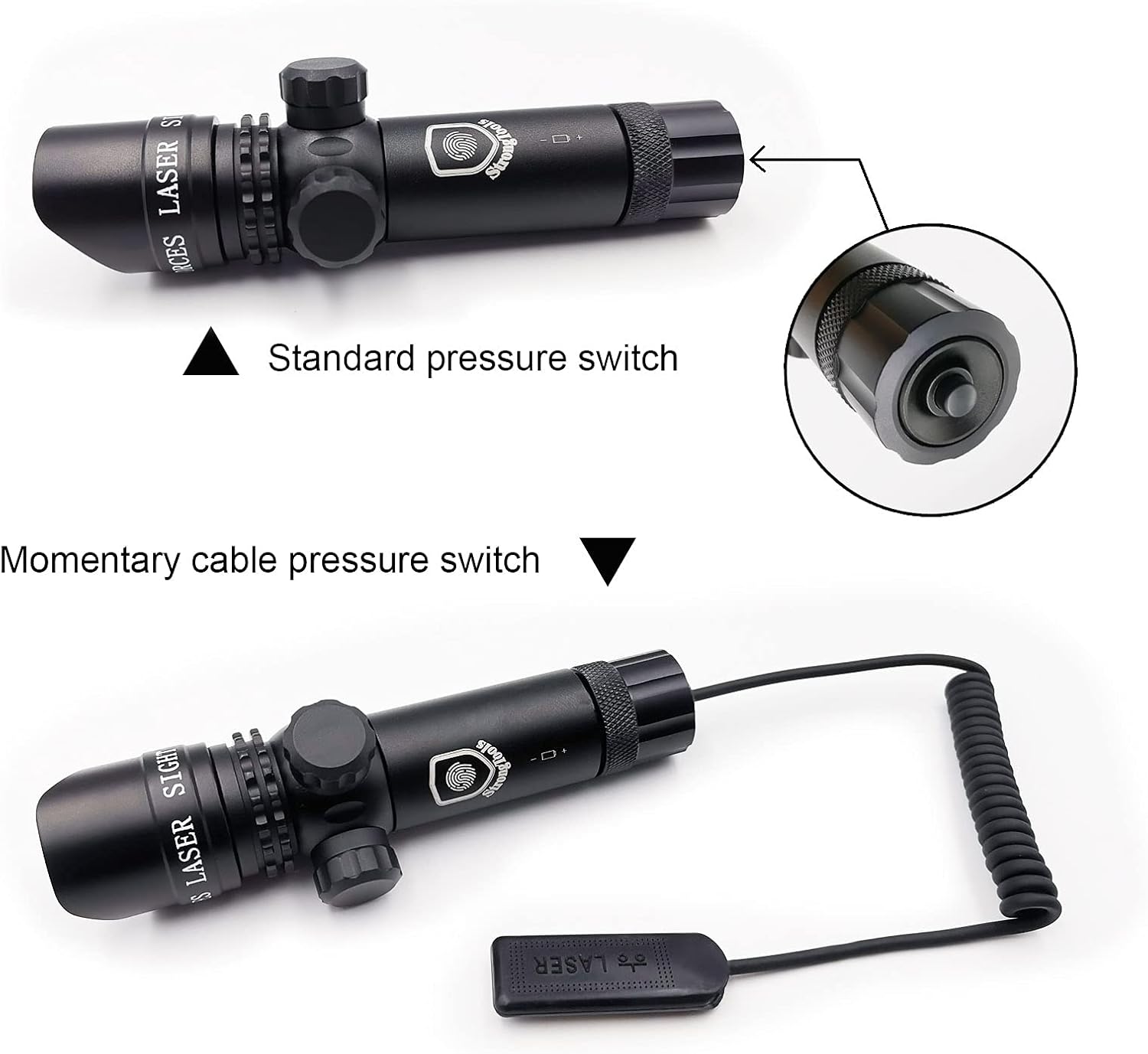 StrongTools Waterproof Red&Green Dot Laser Sight Adjustable Sight for Rifles & Shotguns with Mounts and Cable Press Switch