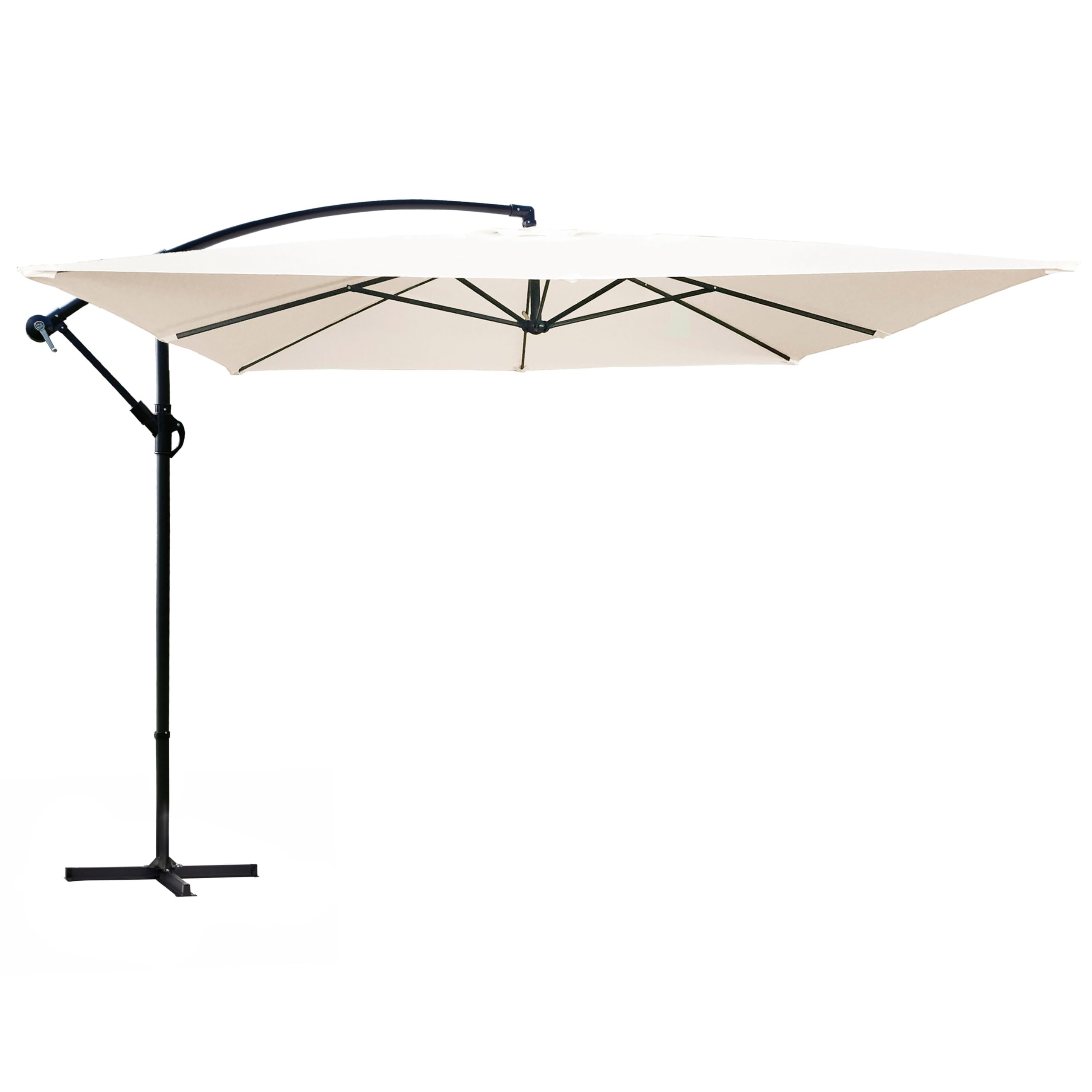 Oviala Parasol déporté 3x3m Acier écru