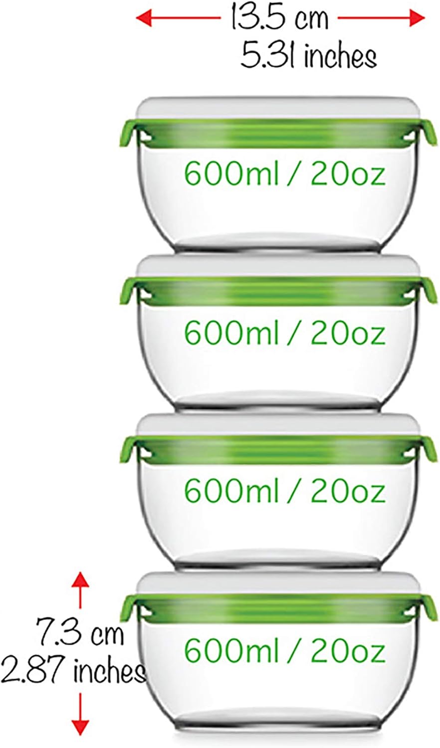 FOSA Vacuum Seal Containers, 4 Pack, 20oz, Containers for Vacuum Seal, Vacuum Container for Food Storage (Vacuum Pump Not Included) - Image 2