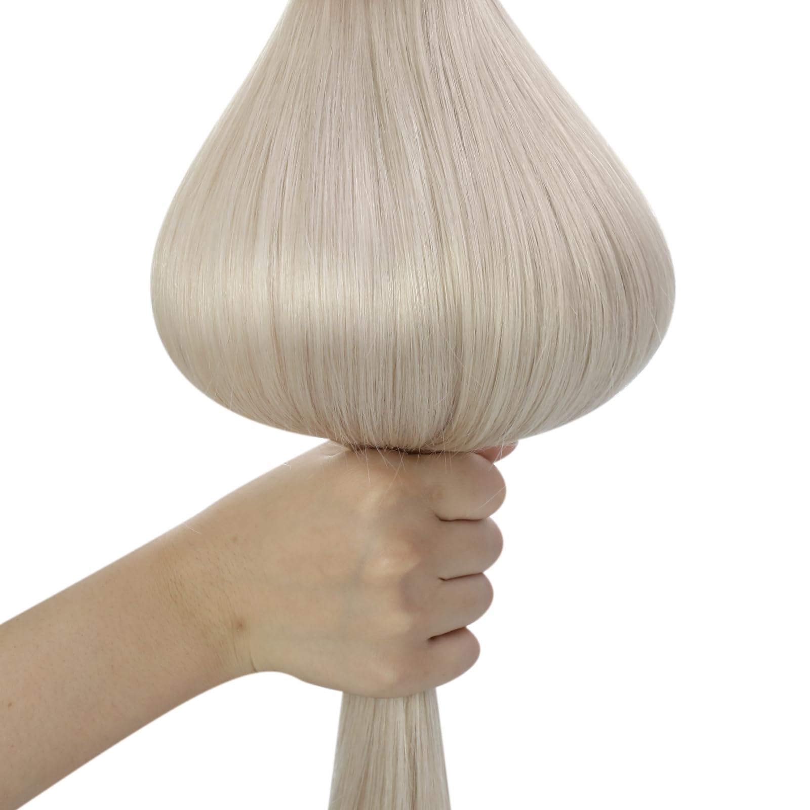 Ugeat Przedłużanie Włosów Clip in, Włosy Ludzkie, Platynowy Blond, 50 cm 7 sztuk 120g, Włosy Clip in Extensions Blond, Remy Naturalne Proste
