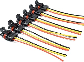 Pulse Power Plug Pigtail Connector Compatible with 2018 2019 2020 2021 Polaris Ranger XP 1000 / RZR/Pro RS1 General Bus Bar Harness Pigtail Connectors 6Pcs Yellow Red Black