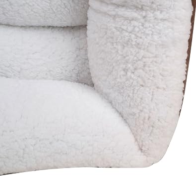 Long Rich Rectangle Bolster Pet Bed, Dog Bed Medium Size, Chocolate Color