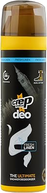 Crep Protect Shoe Deodorizer Spray - Foot & Shoe Odor Eliminator for Smelly Shoes, Sneakers, Boots, Suede & Nubuck - 24-Hour Freshness, Refreshing Scent Fresh Linen, 5.07oz