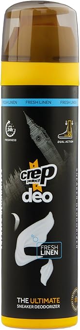 Crep Protect Shoe Deodorizer Spray - Foot & Shoe Odor Eliminator for Smelly Shoes, Sneakers, Boots, Suede & Nubuck - 24-Hour Freshness, Refreshing Scent (Fresh Linen, 5.07oz)