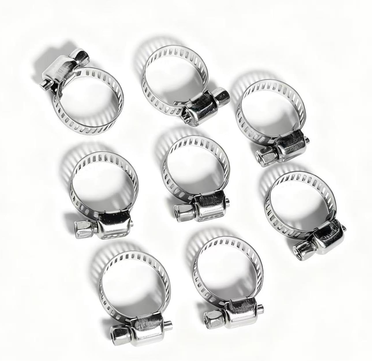 Premium Inline One Way Check Valve Set, 4-Piece Aluminum Alloy Fuel Line Valves, Silver, 1/4-1/2 Inch, for Gas Oil Diesel Water (10mm (3/8"))