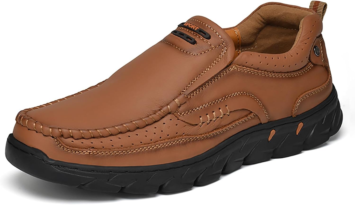 Men's Leather Slip On Walking Casual Loafers Comfortable Classic Outdoor Work Office Driving Dress Boat Shoes Loafers for Men