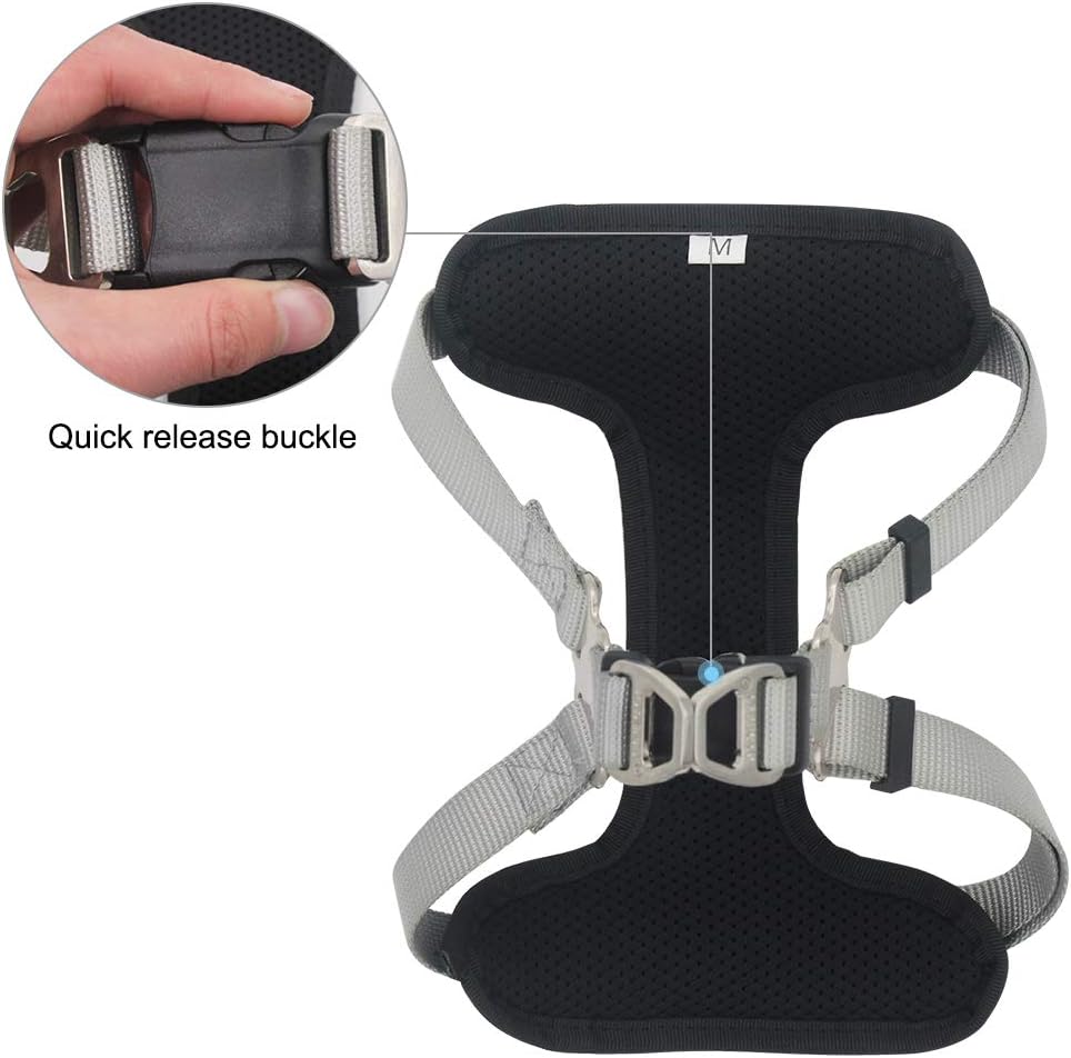 BINGPET No Pull Dog Harness Adjustable Soft Vest Reflective for Outdoor Walking, Black Small