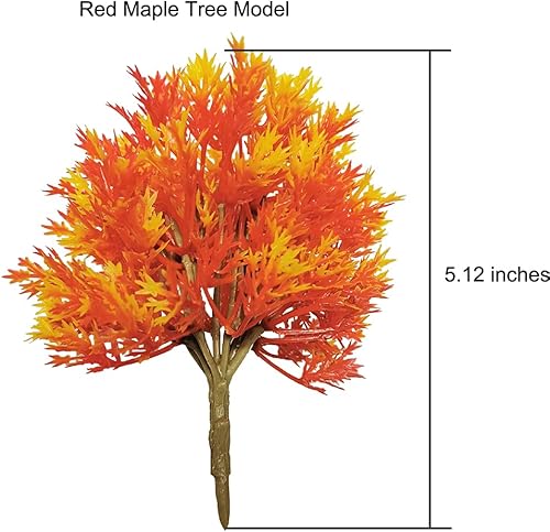 Miniatura 2 de Rainforest Diorama modelo miniatura mezcla de plástico árboles de juguete Woodland casa de muñecas tren paisajes artes artificiales arce rojo