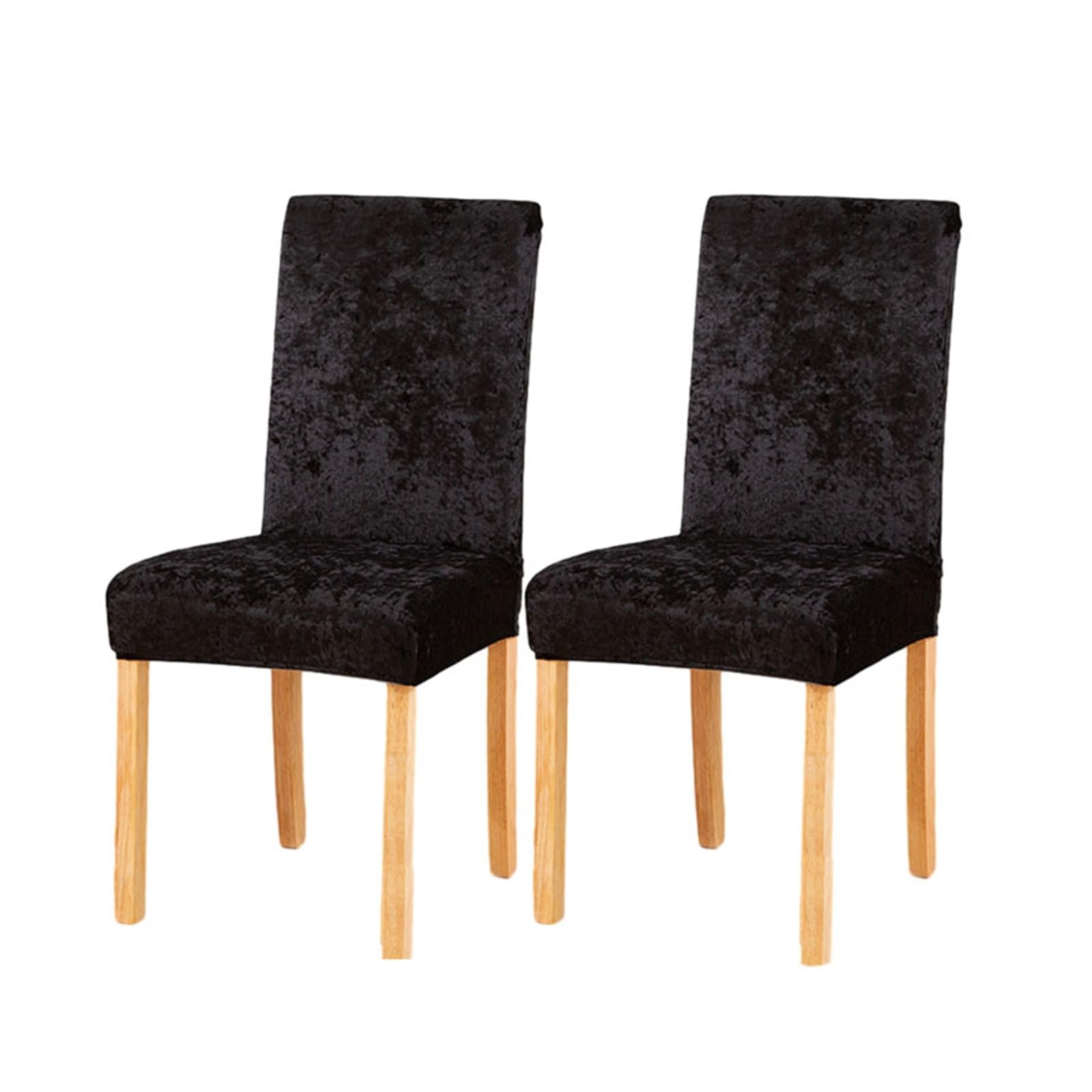 Lot de 8 housses de chaise en velours rose extensible pour salle à manger