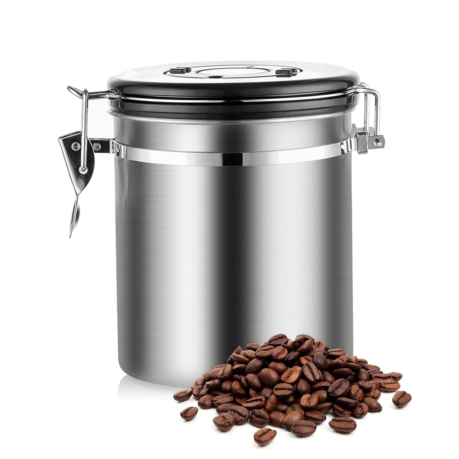 NGDFGR Coffee Canister Airtight Container Coffee Tea Jar Sealed Can Measuring Scoop Keep Fresh Storage Tank Food Container For Coffee Beans,Sugar,Tea