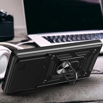 UnDePlus Xiaomi Redmi Note 15 5G ile uyumlu Kılıf Kamera Korumalı Zırh Tank Sürgülü Vega Kapak Siyah