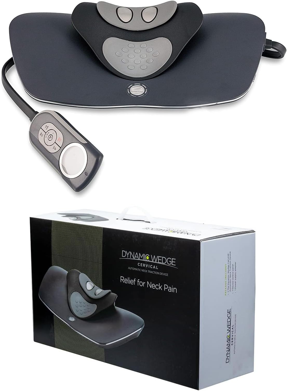 Neck Traction with Heat Therapy by Dynamic Wedge Cervical - Automatic Device, Multi-Function Programs, Adjustable Temperature - Neck Pain Relief, Stretcher