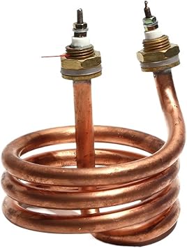Immersion Water Heater Electric Water Heating Element 220V/380V 4500W Spiral 304SS M16 Copper Immersion Heater for Distilling Pot 80 * 100MMCopper,380V