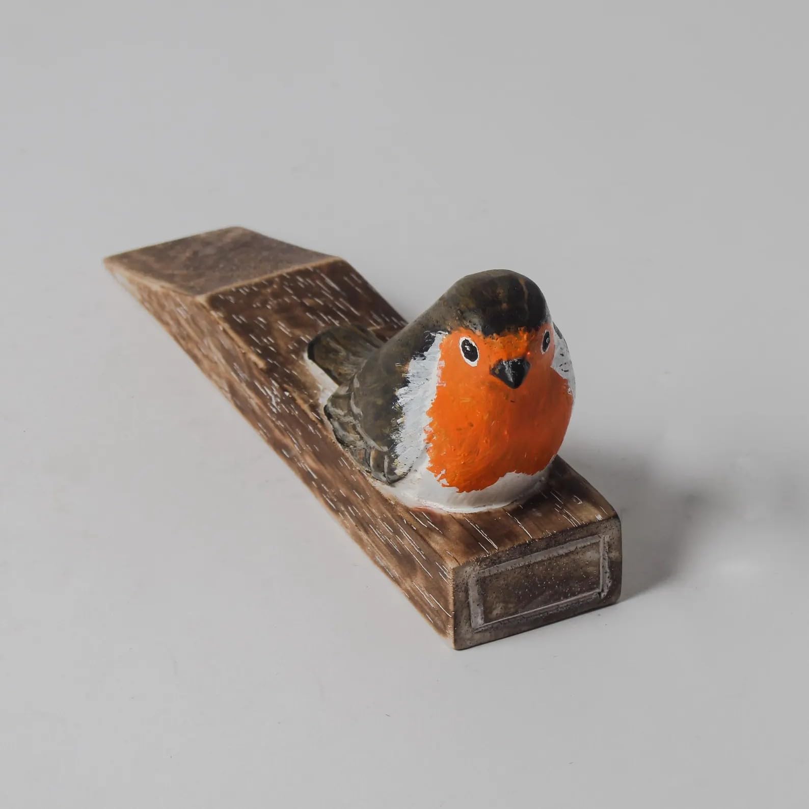 Wooden Robin Door Stopper Wedge Bird Door Stop Rustic Heavy Duty Home Office Floor Non Slip Doorstop