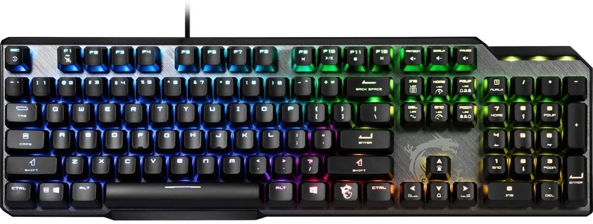 Top-down view of MSI Vigor GK50 Elite LL keyboard