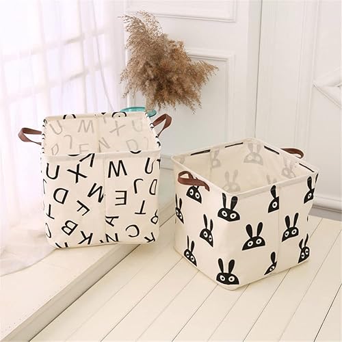 Miniatura 7 de AKOAK 1 cesta de lavandería impermeable de algodón y lino, cesta de almacenamiento plegable, bolsa de almacenamiento de juguetes para niños, cesta