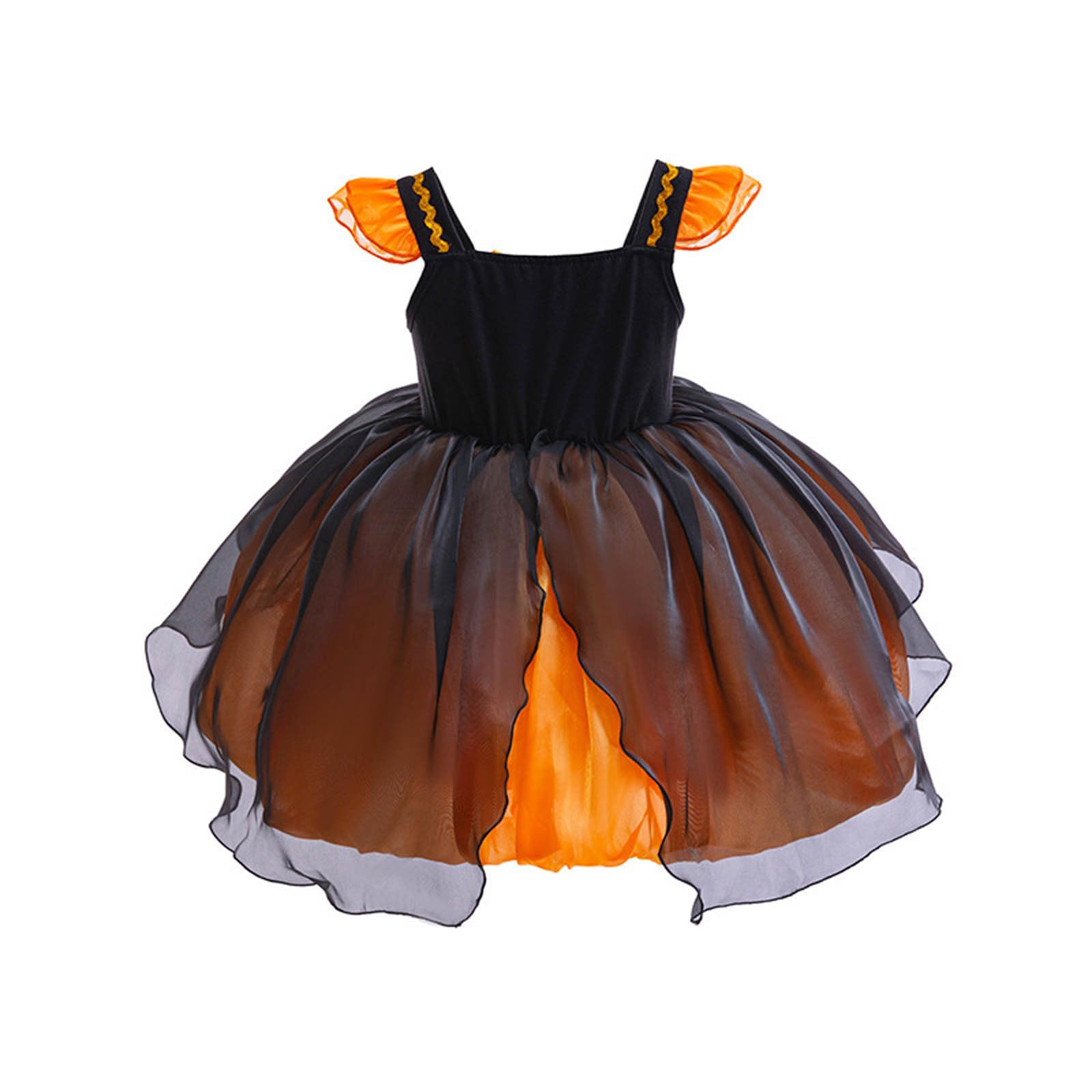 Genérico Disfraz Halloween NiñA 2 AñOs - Vestido de Halloween para niñas, disfraz de bruja para fiesta, elegante vestido de tutú de dos tonos para niñas pequeñas