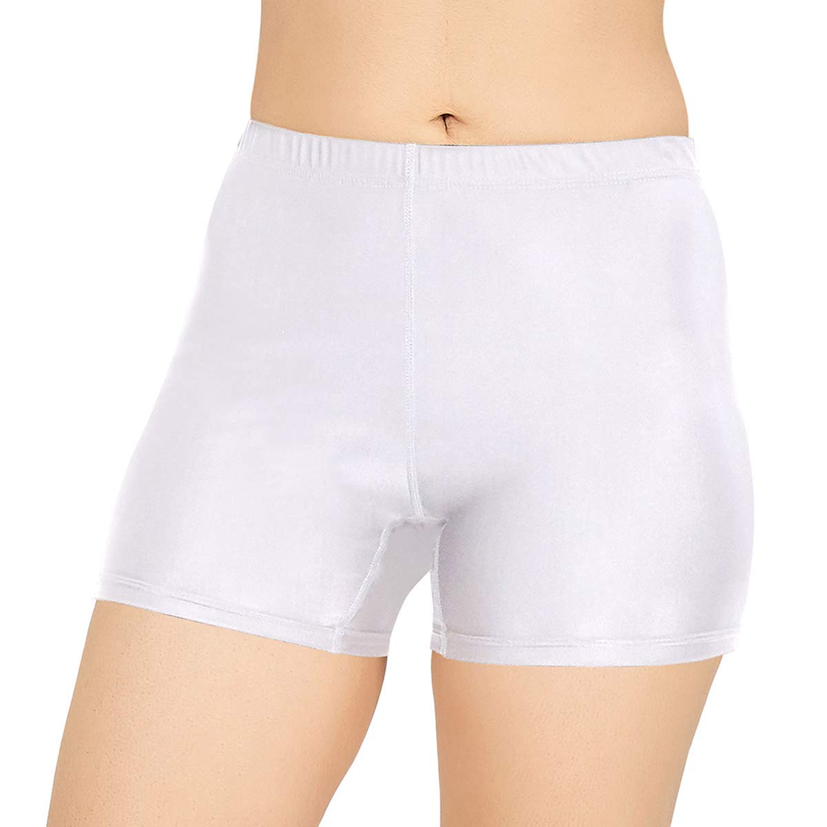 MadmaxNylon Hot Shorts for Unisex (3-XL, White)