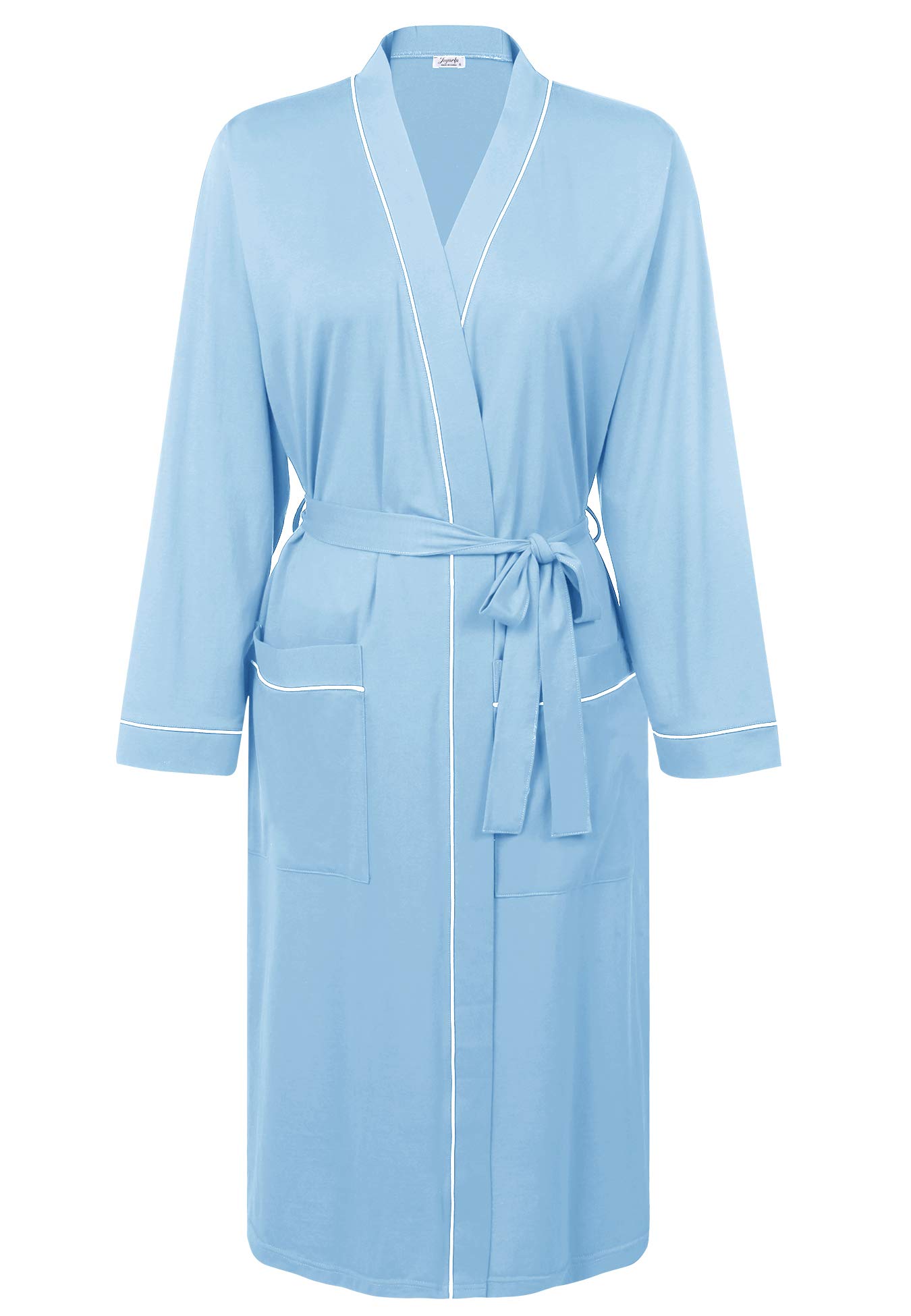 Amorbella Women's Light Blue Robe Long Bathrobes Lightweight Large
