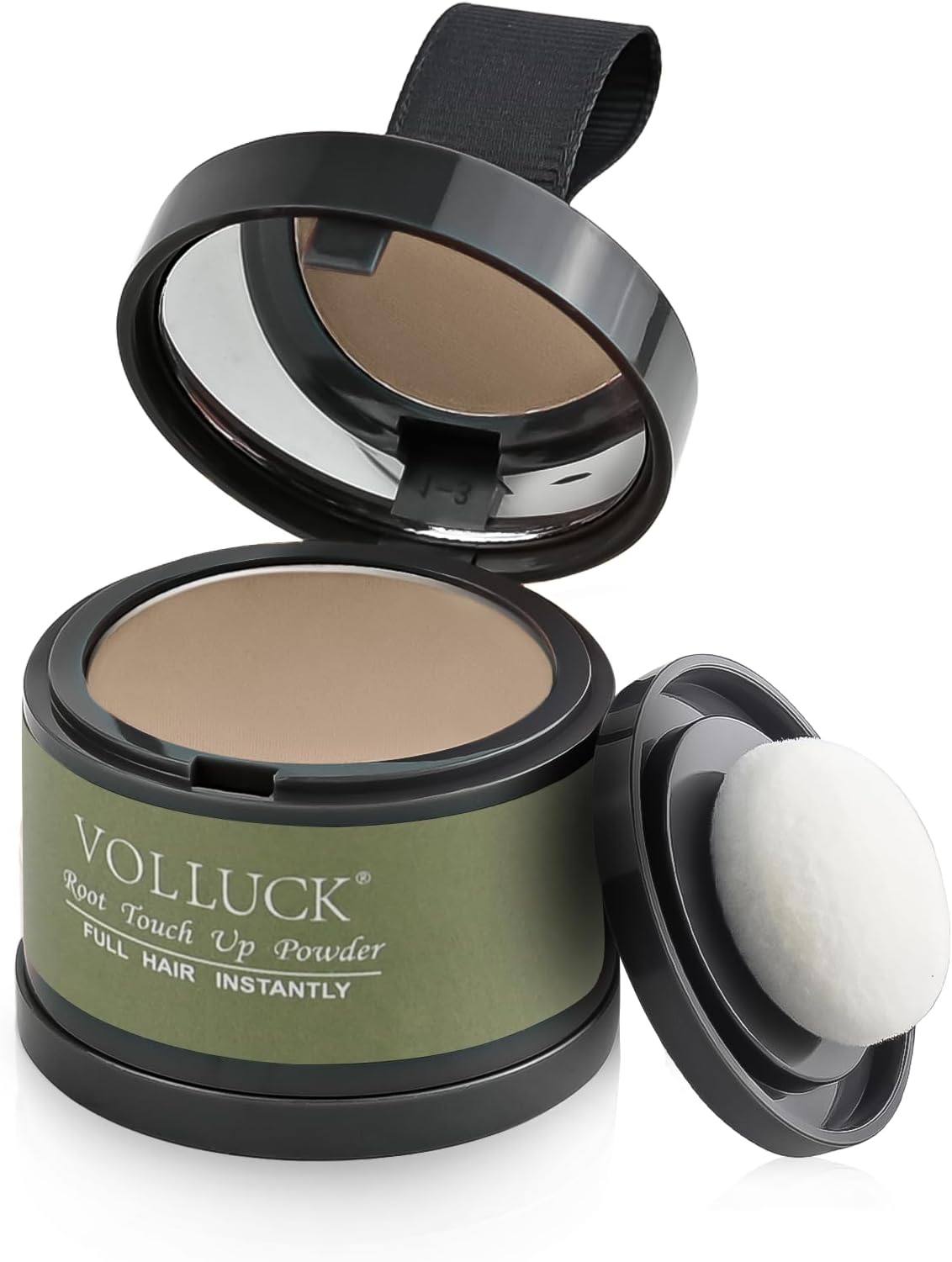 VOLLUCK Root Touch up Powder, Instant Hairline Powder for Thinning Areas and Gray Hair Coverage, Natural and Non-greasy Root Cover up for Women and Men (Light Coffee, 0.14 Ounce)