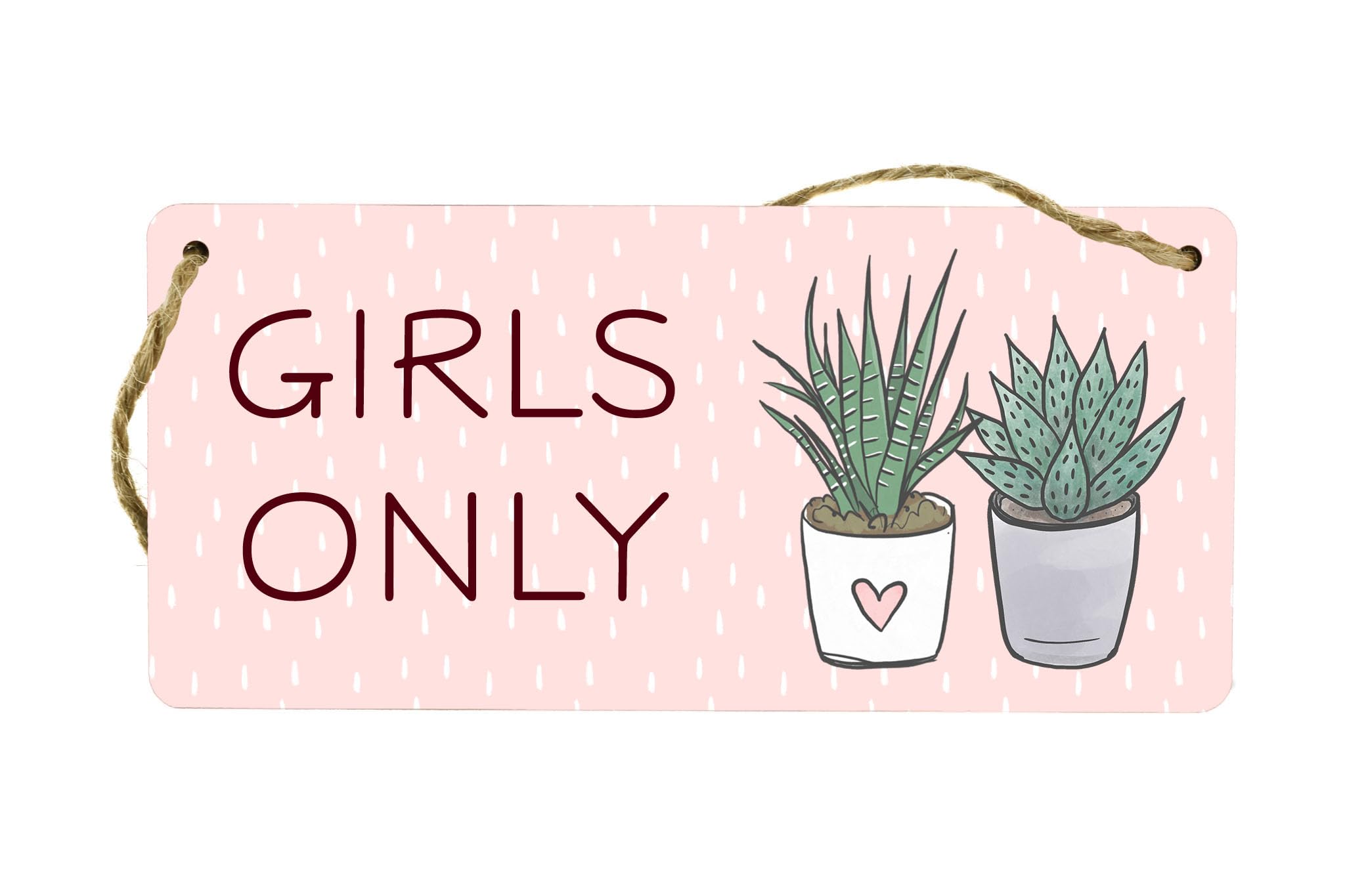 Girls Only Paradise: Modern Plant Design Plywood Hanging Sign – A Idea for Daughters' Bedrooms