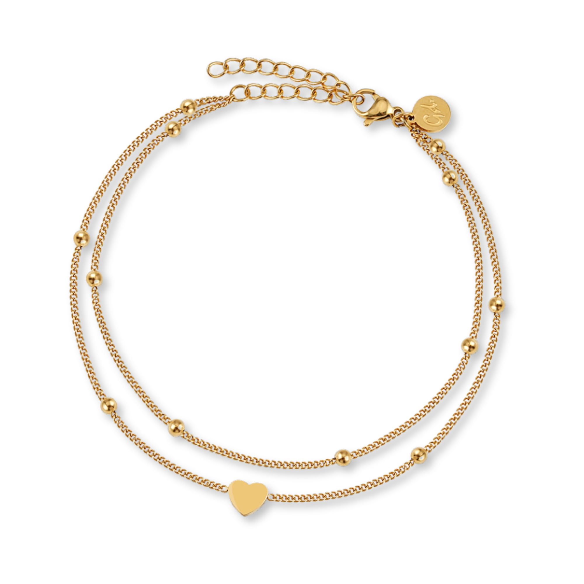 gd good.designs Anklet Heart for Women - Waterproof I Multi-Row Anklet - Adjustable I Filigree Stainless Steel Foot Jewellery in Gold - Silver - Rose Gold - Black-picture-17