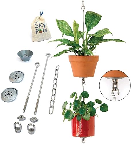 Paquete de dos kits para colgar macetas + accesorios, interior/exterior, construir jardines verticales, colgar macetas individuales