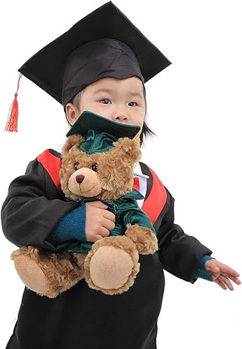 Miniatura 5 de Plushland Peluche de oso marrón, regalos para el día de graduación, texto personalizado, nombre o logotipo de tu escuela en el vestido, lo mejor