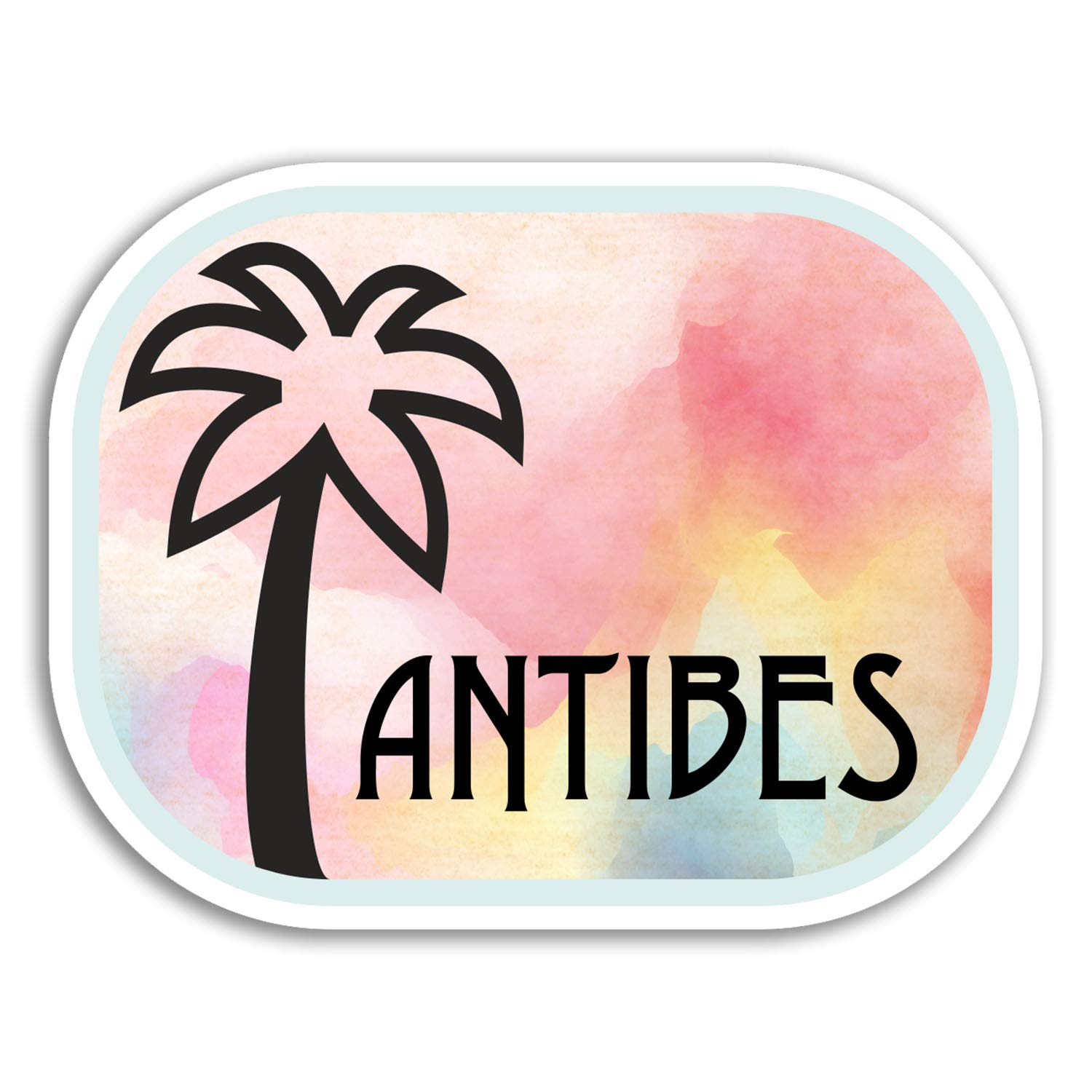 Destinationvinyl Multicolor 2 X 10Cm Antibes Vinyl Stickers - France Travel Sticker Laptop Luggage #18207 (10Cm Wide)