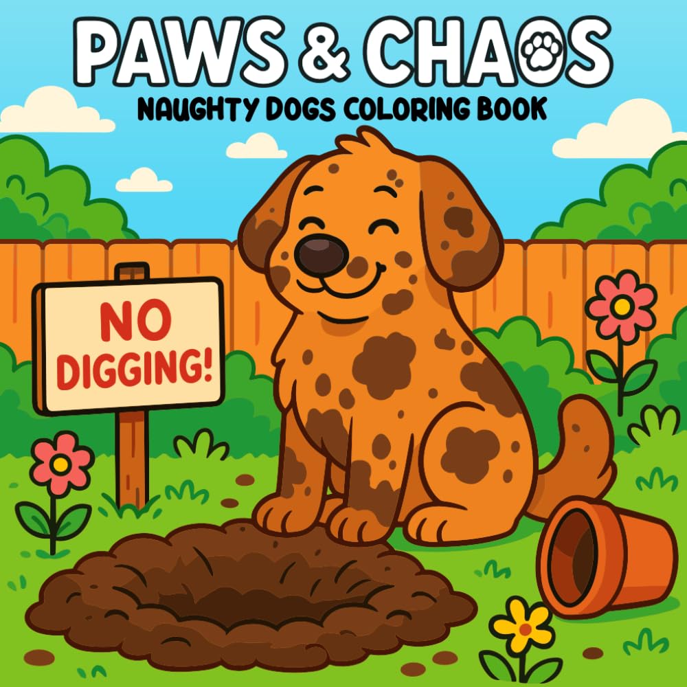 Paws and Chaos: Coloring Adventures of Naughty Dogs Turning the World Upside Down