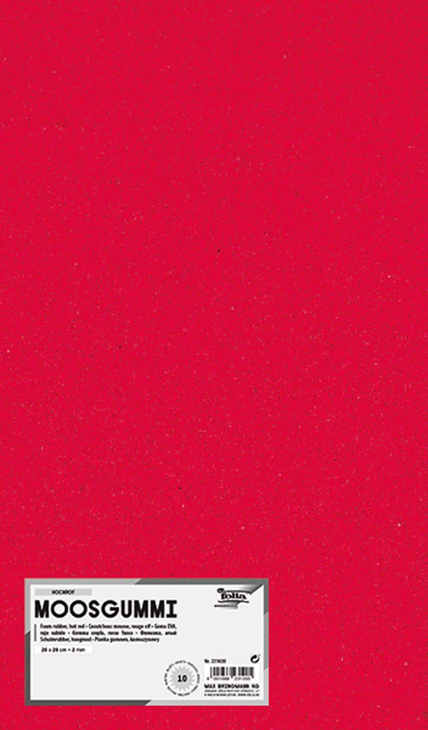 Folia 231020 – Foam Rubber – 2 mm stark, 20 x 29 cm, 10 Blatt, hochrot