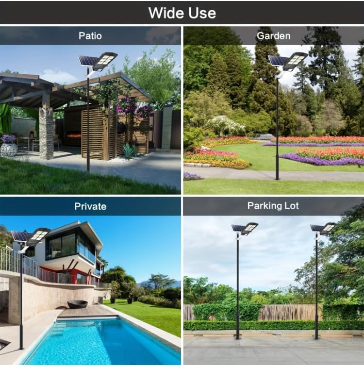 Outdoor Lamp Post, 118 Inches, 3-Section Metal Pole, Black, with Mounting Hardware (only lamp Pole, not Included Lamps)