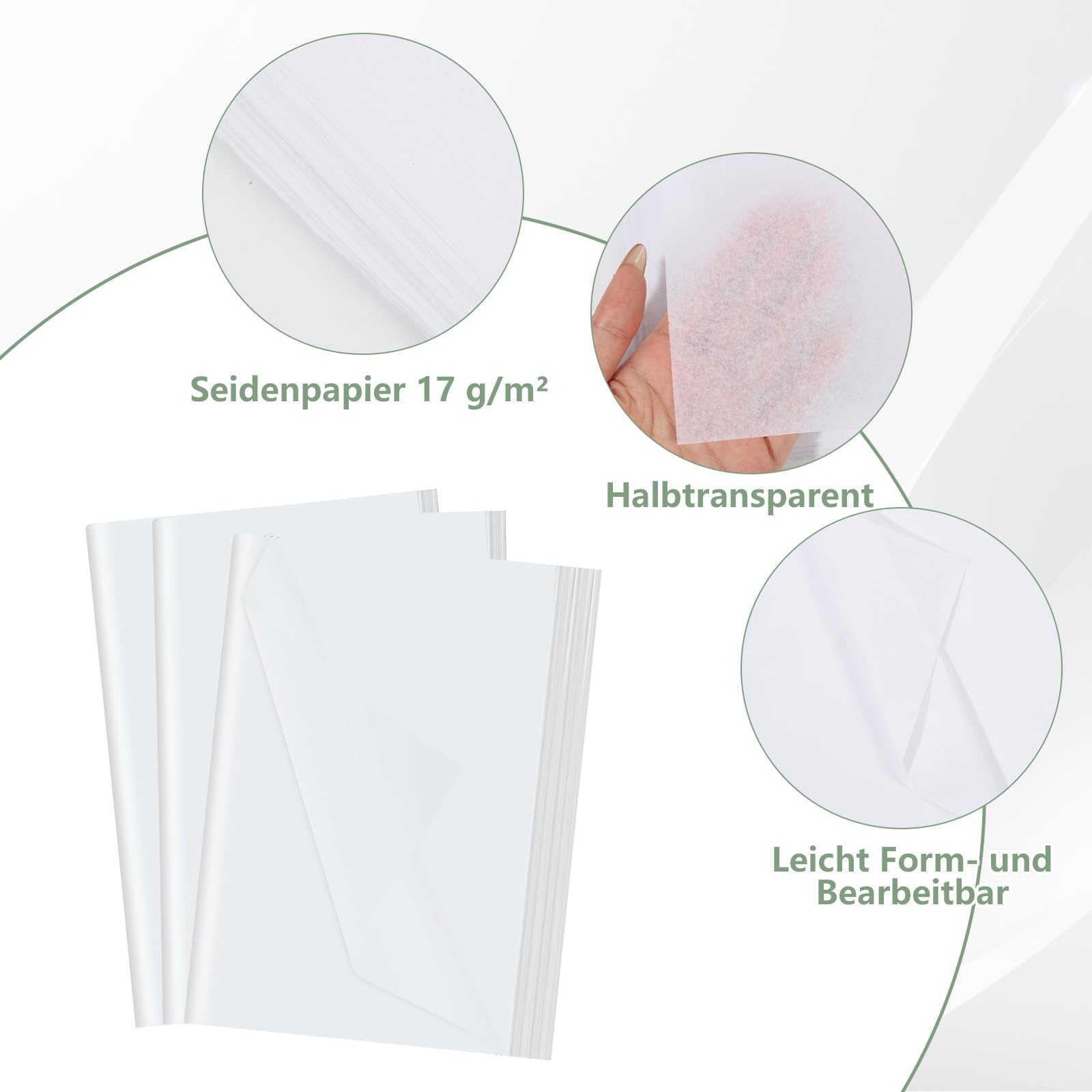 Carta Velina Bianca - Confezione Da 80 Fogli 50x35 Cm Per Imballaggi E Decorazioni - Foto 3