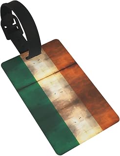 Retro Irish Flag Luggage Tags for Suitcases - Essential Luggage Tags and Address Cards for Cruise Airport Travel
