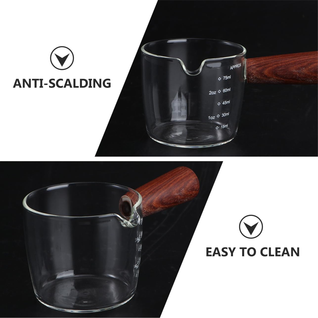 IMIKEYA 3 Pièces Tasse De Lait Petit Pot à Lait Pichet Triple En Verre D'espresso Petit Pichet En Verre Mini Tasses à Café à Café Crémier Beurre Le Dessert Un Céramique
