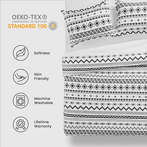 Sleep Zone Boho Twin Size Printed Duvet Cover Set For Kids With Zipper Closure & 8 Corner Ties, Soft Breathable All Seasons Comforter Cover Set 2 Pieces (Twin) #TOP6