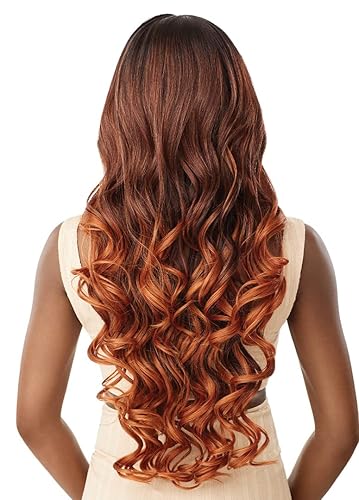 Miniatura 4 de Outre AURABEL - Peluca sintética perfecta con encaje frontal HD (color 3DRFF CAJUN SPICE)