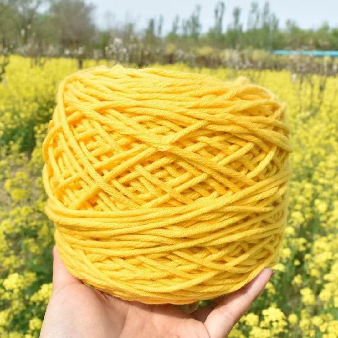 Häkelgarn Handgefertigtes Tuftinggarn für Teppiche, gemischtes Tuftinggarn aus Baumwolle und Polyester, Häkelgarn für DIY-Teppiche, 12 Knäuel Strickgarn zu je 95 g, 8 Stränge Faden, 5 mm dick, 100 m