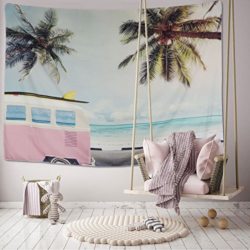Sunm Boutique Beach Tapestry Wall Hanging Coconut Tree Wall Tapestry Surf Tapestry Bohemian Tapestry Hippie Tapestry Bedroom Living Room Dorm Art Wall Hanging (L59.1"X82.7", 0#) #TOP7