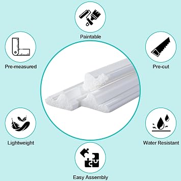 Pangda DIY Peel and Stick Wall Moulding Kit TV Molding Panels, Classic