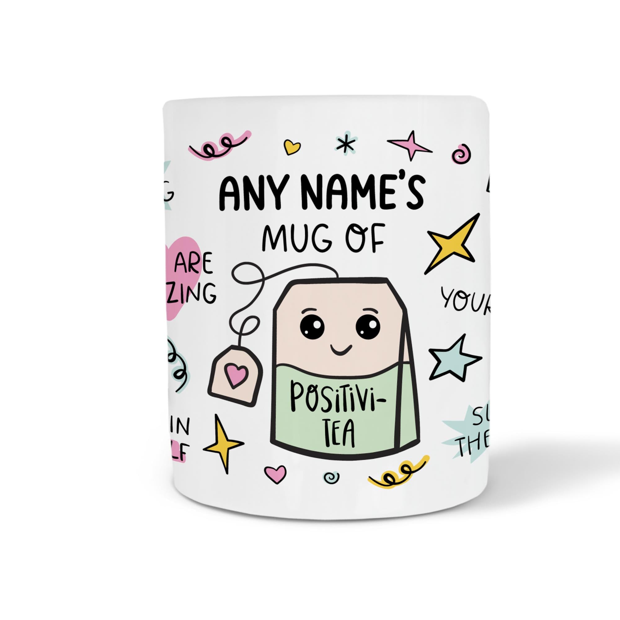 Personalised Mug of Positivi-Tea, Positivity Mug, Motivational Mug for Women, Best Friend Gift, Bestie BFF Friendship Sister Mum Daughter, Present Idea for Birthday Christmas Xmas (Mug)