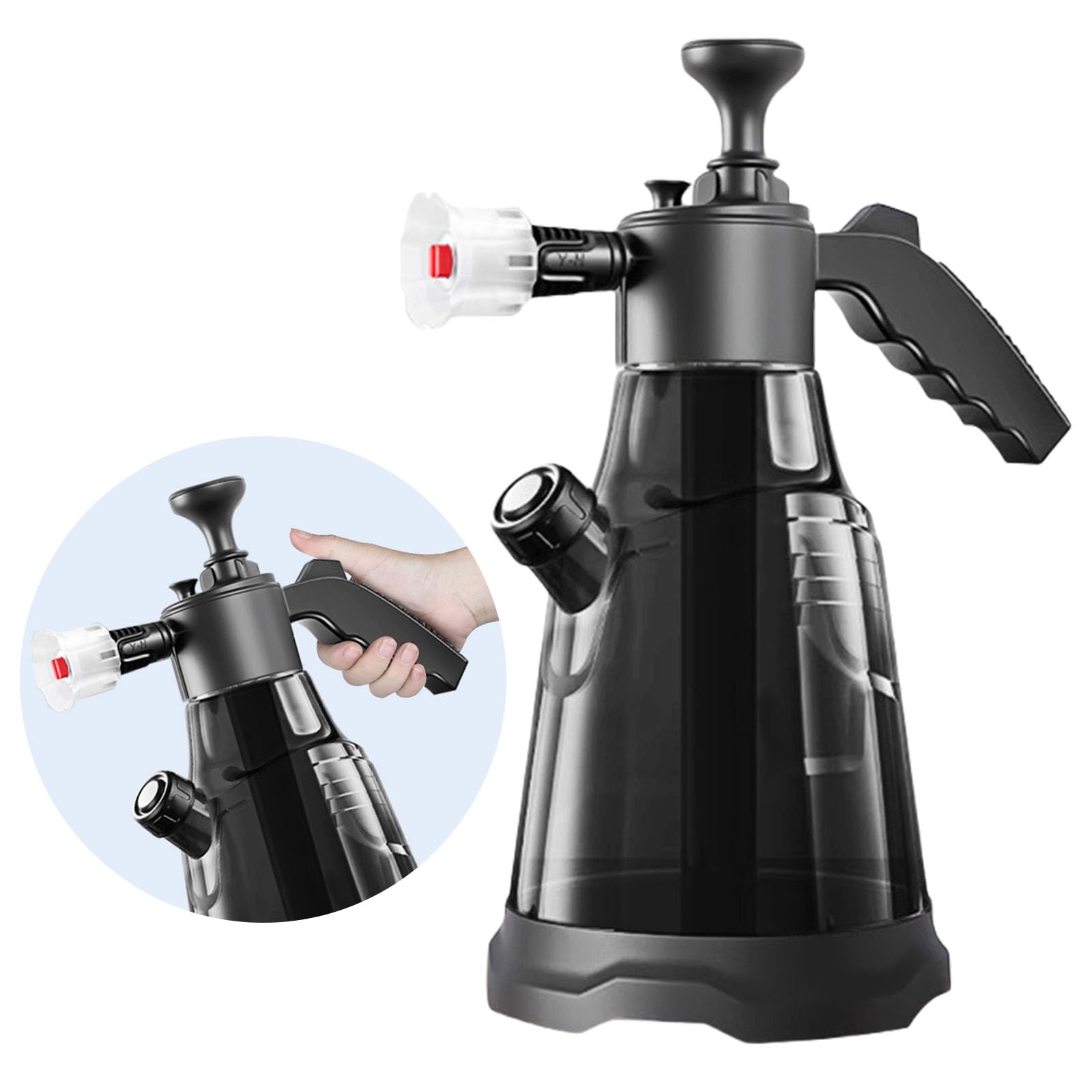 2Liters Hand Pumps Foam Sprayer with 3 Types of Nozzle Hand Pneumatic Foam Cannons Snow Foam Car Wash Bottle