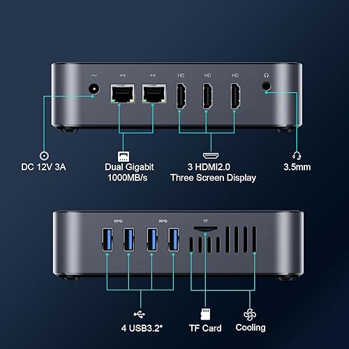 Miniatura 3 de DreamQuest Mini computadora de escritorio Windows 11 Pro preinstalada, Intel 12th N95 (hasta 3.4 GHz) Mini PC con 32 GB de RAM 1 TB M.2 SSD, USB3.2,
