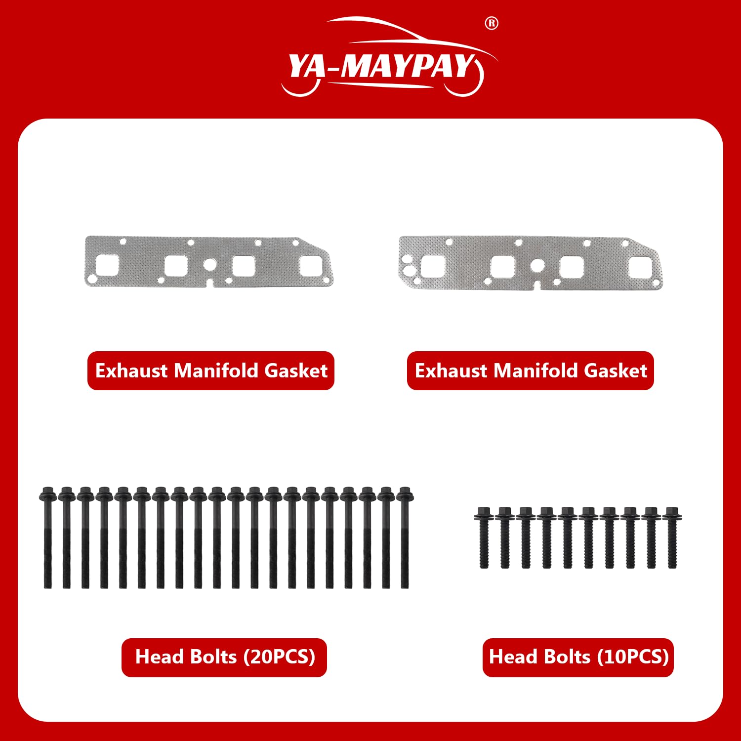 Engine Cylinder Head Gasket Set for Chrysler 300 300C Aspen Dodge Durango Ram 1500 2500 3500 Compatible with Jeep Commander Grand Cherokee EZB EZA 5.7L OE# 53021620AE ES72200 53013943AA